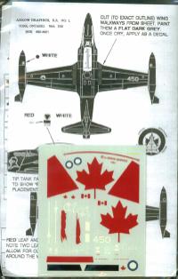 1/72 CT-133 SILVER STAR. 414 “BLACK NIGHT”Squadron, Markings the Silver Star’s Years of Service with the RCAF and CAF